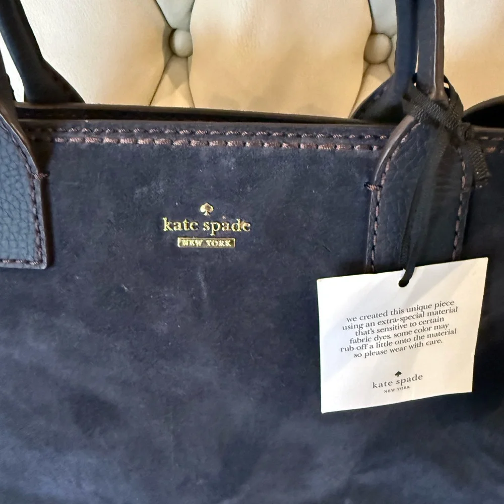 Kate Spade Navy Leather Satchel - Picture 2 of 6